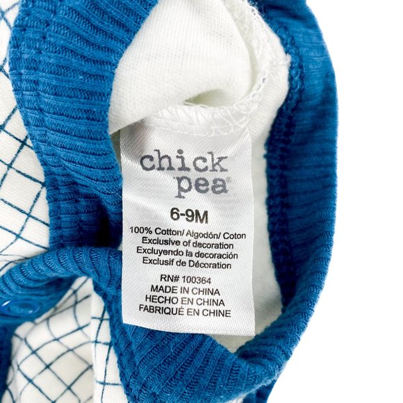 CHICK PEA Grid and Dinosaur Print 2 PK Bodysuits 6-9M - Picture 11 of 12